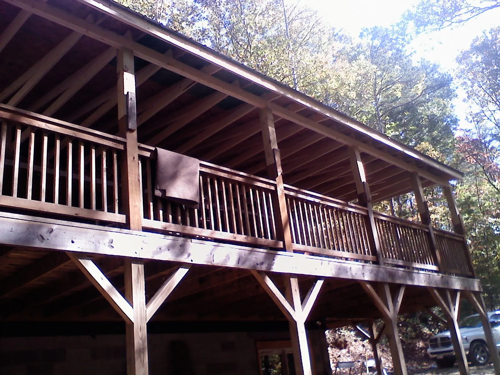 Timber framing under a new elevated porch and deck — Roof Leak Repair in Sharon Springs by Roofing Brothers